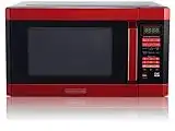 Black+Decker EM145AAK-P EEM145AAK-P 1.6 Cubic Foot 1100 Watt Stainless Steel Microwave with Smart Sensor, Time/Weight Defrost, Child Safety Lock, Cu.Ft Red