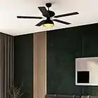 Qazqa - Industrie I Vintage I Deckenventilator mit beleuchtung schwarz - Magna I Wohnzimmer I Schlafzimmer - Stahl Rund - LED geeignet E27