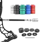 SHARROW Archery Bow Stabilizer Weights Balance Bar Counterweight Kit 1/2/4 oz Stainless Steel Counterweight Shock Absorption for Recurve Compound Bow Stabiliser Rods (Black)