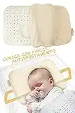 Boquerias - Cuscino Bambini Anti Spostamento, in Memory con Federa 100% Cotone, Cuscino Antireflusso Neonato, Cuscino Antisoffoco, Cuscino Culla Neonato, Cuscino per Lettino Bambino, Cuscino Neonato