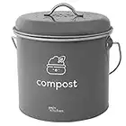 Joejis Compostador Cocina de 3.5L para Cocina con filtros de carbón, Cubo de Basura de Acero sin plástico para Basura organica, Cubo Compost para Cocina