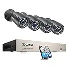 ZOSI 8 Channel Outdoor CCTV Camera System, 5MP Lite H.265+ DVR with 1TB Hard Drive and 4pcs 1080P Weatherproof Security Camera, Plug and Play, Motion Detection, Remote Access,Easy DIY