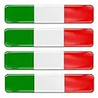 SkinoEu® 4 x 3D Gel Silicone Stickers Decals Italy National Flag Logo Emblem Badge Car Auto Moto Motorcycle Windows Door PC Tablet Laptop Accessories Tuning Gift F 13