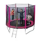 Cama elástica Infantil 250 - Rosa - Trampolín para niños y niñas con Red de Seguridad Ideal para Exterior