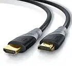 CSL - Câble HDMI 2.0b UHD 4k @60Hz 18 GBits de 3m - Ethernet haut debit - HDMI 2.0b 2.0a 2.0 1.4a - 4K Ultra HD 2160P fullHD 1080p - 3D Arc et CEC - Triple Blindé - Revêtement en pvc noir