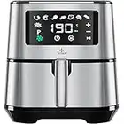 Kesser® XXL 5,5 litres Friteuse à air chaud Acier inoxydable | Corbeille à pain incluse | Friteuse 1 700 W Friteuse Airfryer | Écran tactile | 8 programmes | ✓ Four ✓ Air chaud ✓ Gril | argent