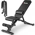 PASYOU Banco de Pesas Ajustable con 90 Grados, Banco de Musculación Plegable, Declinable/Inclinable, Entrenamiento Abdominales Capacidad de Peso de 400KG