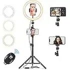 Orieta Ring Light avec Trépied,10.2“ LED Anneau Lumiere Selfie Lumiere avec Trépied, Professionnels Lumiere Anneau pour Telephone Caméra Photo Vidéo Self-Portrait Youtube et Maquillage (10.2 Pouces)