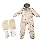 Cowslip Combinaison D'apiculteur - Costume D'apiculture Professionnelle avec Gants | Vêtements À Capuchon Protection pour Apiculteurs | Anti Guêpes Équipement, Café Xl