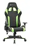 Newskill Kitsune Silla Gaming Profesional, Inclinación y Altura Regulable, Reposabrazos 2D Ajustables, Base en Nylon, Reclinable 180º, Ergonómica, Piston Gas Clase 4, Polipiel, Color Verde