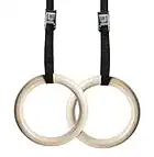 NEXPRO Wood Gymnastic Ring Olympic Strength Training Gym Rings Wooden