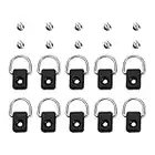 10PCS Kayak D Ring, Kayak D Anneaux Noir Canoë Pêche Gréement D anneau Avec vis M6 Bateau Gréement D Anneau Sécurité Attache Boucle Attache Kayak pour Canoë Kayak Bateau Pêche Voile À La Voile