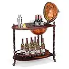 COSTWAY Mappamondo Bar con Ruote Mobili Porta Liquori Minibar Portabottiglie, 88 x 70 x 45 cm