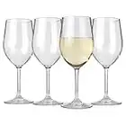 Lily's Home Unbreakable Chardonnay Wine Glasses, Made of Shatterproof Tritan Plastic and Ideal for Indoor and Outdoor Use, Reusable 12oz. Set of 4