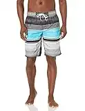 Kanu Surf mens Flex (Regular & Extended Sizes) Swim Trunks, Avalon Black/Aqua, X-Large US