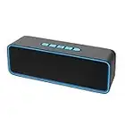 Sonkir Haut-Parleur Bluetooth, Enceinte Bluetooth 5.0 Portable avec Son stéréo Hi-FI 3D Mode FM pour Les Voyages, Les fêtes, l'extérieur et l'intérieur, Les Cadeaux de Noël pour Papa, Maman - Bleu