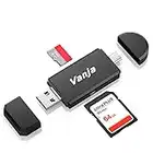 Vanja Lettore di Schede SD/Micro SD, Adattatore Micro USB OTG USB Tipo C e Lettore di Schede Portatile USB 2.0 per SDXC, SDHC, SD, MMC, RS-MMC, Micro