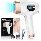 Depiladora Laser, ZKMAGIC Depiladora Luz Pulsada 999,900 Flashes con 3 Funcións HR/SC/RA y 9 Nivel de Energía Maquina Depilacion Laser Indolora Para Mujer/Hombre Axilas,Brazos,Espalda,Bikini