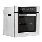 Empava 24 Inch Electric Single Wall Oven 10 Cooking Functions Deluxe 360° ROTISSERIE with Sensitive Touch Control in Stainless Steel