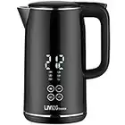 LIVINGbasics Smart Temp Digital Electric Kettle with Temperature Control, Cool Touch Double Layer, Full Stainless Steel Interior 1.7-Liter 1500W