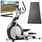 Skandika Crosstrainer CardioCross Carbon Pro Ellipsentrainer mit 23,5kg Schwungmasse und Magnetbremssystem | Made in Germany Bodenschutzmatte, Multifunktionscomputer, Pulsgurt, Bluetooth, Kinomap