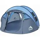 4-5Person Easy Pop Up Tent,9.5’X6.8’X49'',Automatic Setup,Waterproof, 2 Doors-Instant Family Tents for Camping, Hiking & Traveling (Blue)