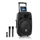 AUNA Pro Streetstar - Cassa Karaoke, Subwoofer, Microfono Wireless UHF, Sistema PA Mobile Bluetooth, Solido Alloggiamento in ABS, Maniglie di Trasporto, Design Bassreflex, Line-Out, 1000 W, Nero