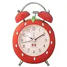 N/0 Strawberry Alarm Clock for Kids, Cute Alarm Clock for Heavy Sleepers with Backlight,Loud Twin Bell Alarm Clock for Bedroom Decoration (Red)