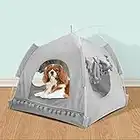 Cat House Bed Tent,Portable Folding Pet Teepee for Cat Small Dog, All Seasons Cat Bed Tent Cozy Cave with Removable Washable Cushion Pillow Indoor Outdoor,Large Size19 x19 x19