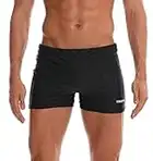 Arcweg Men's Swimming Trunks Shorts with Removable Pad Sport Boxer Swimwear Boxers Underwear Drawstring Summer Beach Board Shorts Elastic Swimsuit Bottom (Black, L)