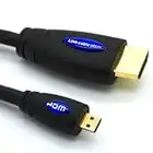 LCS - 1.8M - Câble HDMI vers Micro HDMI (Type D) - Pour Tablettes et Smartphones - Version 1.4/2.0 - Full HD 1080p / Ultra HD 2160p - Ethernet et 3D - Connecteurs plaqués or