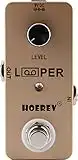 Hoerev Guitar Mini Loop Effector Looper Samplers Effects Tuner For Electric Acoustic Guitar Bass Pedals Loops Stations, Color Gold