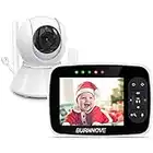 BURNNOVE Babyphone Vidéo Baby Phone Caméra Surveillance Numérique Moniteur Bébé sans Fil avec 3,5" LCD 720p Vision Nocturne Communication Bidirectionnelle ECO Température Berceuses Portée de 1000ft