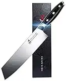 TUO Kiritsuke Knife 8.5 inch Japanese Chef Knife Vegetable Cleaver German High Carbon Stainless Steel Kitchen Knife with Full Tang Pakkawood Handle-Black Hawk Series