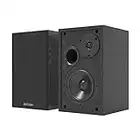 BESTISAN Powered Bookshelf Speakers, Bluetooth 5.0, with Bass Adjustable, 4 Inch Speakers for TV/Computer/Phone/Record Player, 50W Home Studio Speakers, Pair