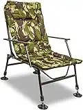 Saber - C-Class DPM Arm Chair - Water Resistant - Camo Fishing Chair - Extendable Legs & Self Leveling Feet - Hinge-Loc System - Incline Backwards - Perfect Fishing Accessory