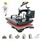 CREWORKS 12"x15" 8 in 1 Heat Press, 360 Degree Swivel Heat Press Machine Multifunction Sublimation Combo T Shirt Press Machine for Mug Hat Plate Cap Mouse Pad, 110V