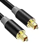 Amazon Brand - Eono 1,8M Audio Optical Digital Cable 24K Gold-Plated 5,9FT Fibre Optic Cable Toslink Digital Audio out Optical Cable for Soundbar to TV, Sony, Game Console, PS4