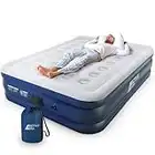 Active Era Premium Queen Size Double Air Bed - Elevated Inflatable Air Mattress, Built-in Electric Pump, Raised Pillow & Structured Air-Coil Technology, Height 20"