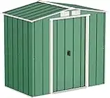 Duramax ECO 6 x 4 Hot-Dipped Galvanized Metal Garden Shed - Tool Storage Shed - Green with Off-White Trimmings - 15 Years Warranty