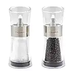 Cole & Mason H581780 Flip 180 Chrome Salt and Pepper Mills | Classic Inverta | Acrylic | 154mm | Gift Set | Includes 2 x Salt and Pepper Grinders | Lifetime Mechanism Guarantee