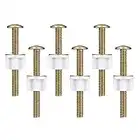 AIEX 6 Sets Toilet Seat Screws and Bolts, Metal Screws for Toilet Seat Bolts Replacement with Plastic Nuts and Metal Washers Toilet Bolt Set for Replacing Top Mount Toilet Seat Hinges