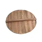 Tapa de madera de wok, tapa redonda de madera natural Wok tapa de madera con asa, tapa de wok de cedro ligera para sartén agitar, anti-caliente, accesorios de cocina de madera anti-Spillover