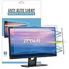 LAMA 27 Inch Blue Light Blocking Screen Protector, Universal Computer Monitor Screen Filter (WxH: 598mm*337mm), Anti Blue Light, Anti Glare, Anti-UV, Eye Protection, Reduce Eye Strain(27" 16:9)