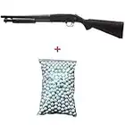 SAIGO Airsoft M500 Stock Largo + 600 Bolas - Rifle para Airsoft,con Muelle,de Recarga Manual (0,5 Joule)