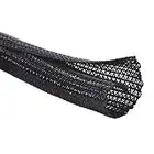 Alex Tech 10ft - 1/2 inch Cord Protector Wire Loom Tubing Cable Sleeve Split Sleeving For USB Power Audio Video Cable – Protect Cat From Chewing - Black