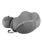 LUXSURE Reisekissen Nackenkissen Travel Pillow Weiches Memory Foam Baumwolle U-Förmiges Kissenüberzug Maschinenwaschbar Nackenhörnchen Nackenstützkissen für Flugzeug,Zug,Auto,Büro und Camping (Grau)