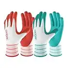 COOLJOB Gardening Gloves for Women and Ladies, 6 Pairs Breathable Rubber Coated Yard Garden Gloves, Outdoor Protective Work Gloves with Grip, Medium Size Fits Most, Red & Green