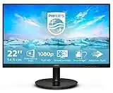 Philips Monitor Gaming 221V8A da 22", Adaptive Sync 75 Hz, VA, Full HD, 4 ms, HDMI, VGA, Casse Audio Integrate, Attacco VESA, Nero