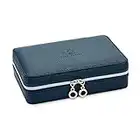 SOLAR DESIGN Travel Jewelry Organizer Case Double Layer Travel Jewelry Box Storage Bag for Necklace Holder, Earring Organizer, Rings, Best Mothers Day Gifts, Navy Blue…